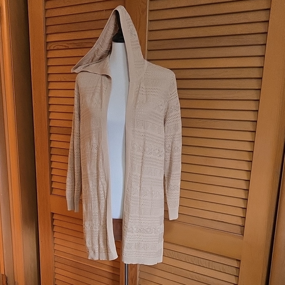 Joan Rivers Cream Hooded Cardigan